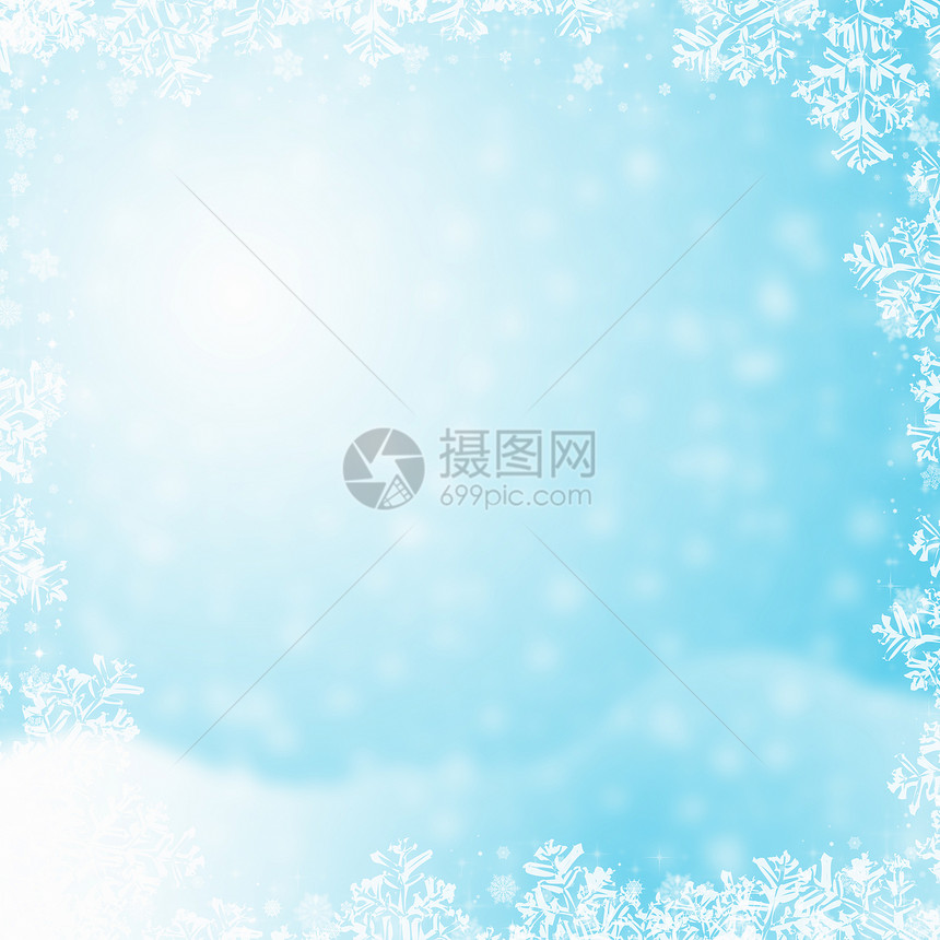 冬季雪圣诞节背景有雪花和星图片