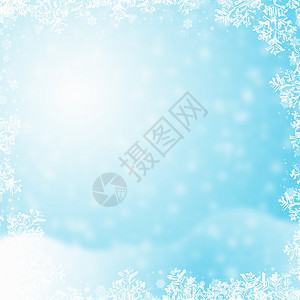 冬季雪圣诞节背景有雪花和星背景图片