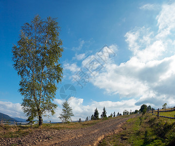 摩丹泥土路有孤单的白云和山羊三拍综合图片图片