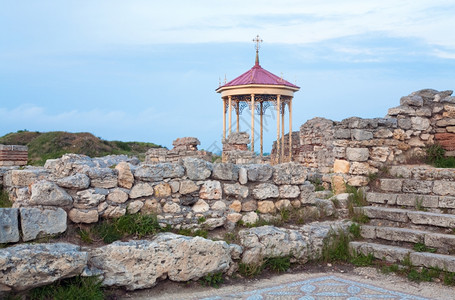 Chersonesos古城塞瓦斯托波尔乌克兰犯罪受洗的弗拉基米尔斯维亚托拉奇大帝所在地背景