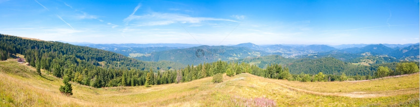 夏季山地全景乌克兰喀尔巴阡山四针缝合图像图片