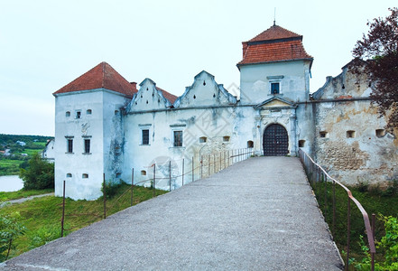 Svizh城堡乌克兰利沃夫州第十五至七世纪建造的夏季夜景图片