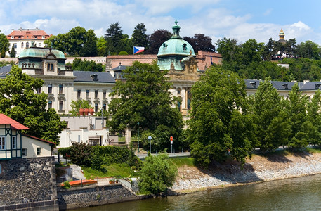 霍赫斯特拉滕旗帜布拉格斯特卡学院捷克政府办公室Vltava河展望背景