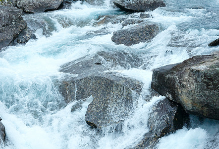 山河瀑布OttafossenNorge自然背景图片