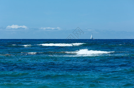 帆船平面素材海滩希腊莱夫卡达爱奥尼亚海的平面和夏季景航行员背景