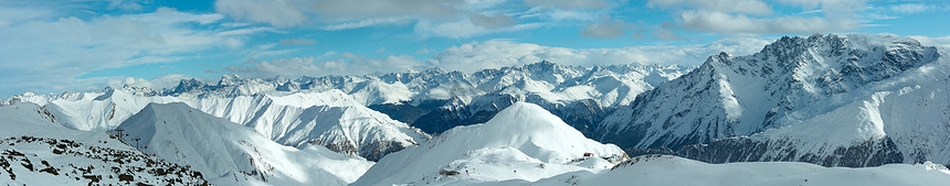 雪地度假村SilvrettaAlps风景奥地利蒂罗尔州IschglAGIschgl全景所有人都无法辨认图片