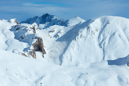 希尔赛德吓坏了滑雪轨温特西尔维塔阿卑斯奥地利图片