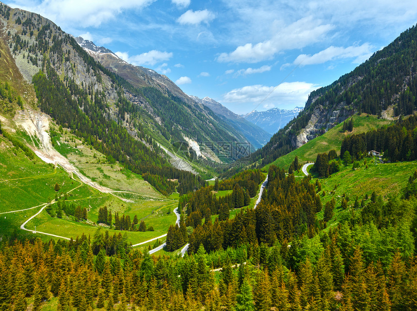 KaunertalerGletscherstrasse奥地利库内塔尔蒂罗的夏季山景图片