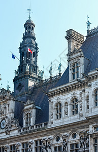 京巴卢法国巴黎市政厅德维尔酒店建于1538年792年重建TheodoreBallu和EdouardDeperthes建筑师背景