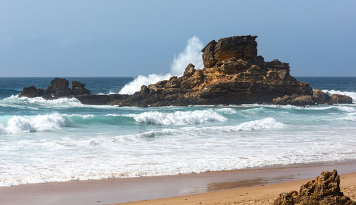 大西洋海景观Cordoama海滩葡萄牙阿尔加维的景象图片