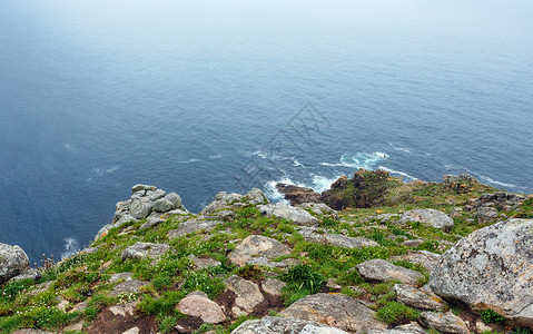 菲尼斯特尔Fisterra角西班牙加利亚的海雾背景