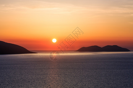 亚得里海日落岸最高视角阿尔巴尼亚高清图片