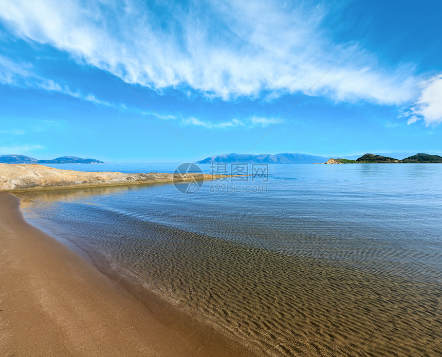 桑迪海滩早晨风景纳尔塔湖弗洛阿巴尼亚图片