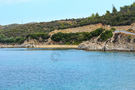 夏季海岸景观特里斯蒂尼卡海滩HalkidikiSithonia希腊图片