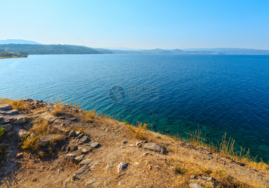 夏季爱琴海岸景观奥摩斯帕纳吉哈尔基迪希腊图片