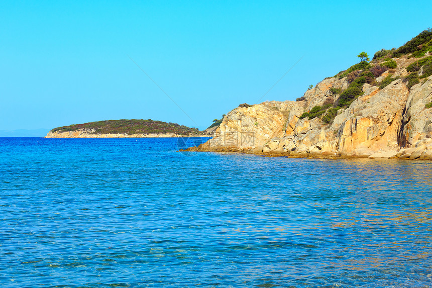 从TraniAmmouda海滩OrmosPanagiasHalkidiki希腊欣赏夏日海景图片