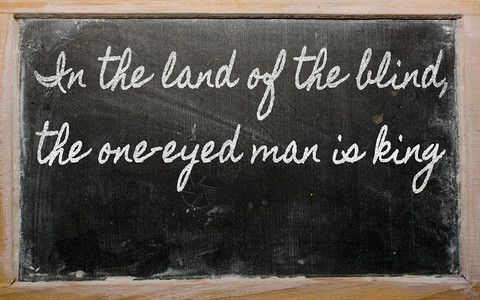黑字笔迹在盲人的土地上独眼人是国王图片