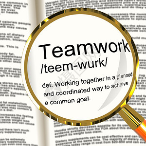 团队任务定义放大镜显示联合努力与作团队任务定义放大镜显示联合努力与作图片