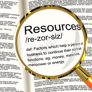 资源定义显示企业材料资产和人力背景图片