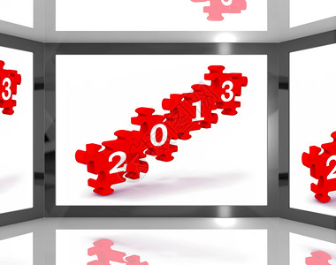 2013年屏幕展示未来电视或新年决议背景图片