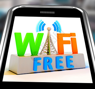 Wifi免费智能手机显示无线网络广播区和信号接收器图片