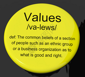 价值观定义按钮显示道德和原则价值观定义按钮显示道德和原则背景图片