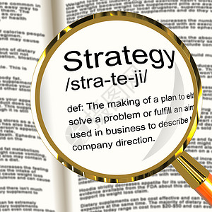 战略定义显示规划组织和领导力背景图片