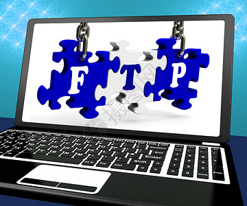 FTP笔记本电脑显示的谜题文件传输和在线协议图片