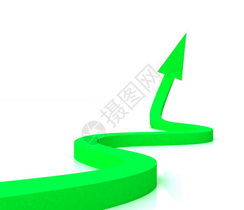 显示成功增长和就的绿色Wavy箭图片