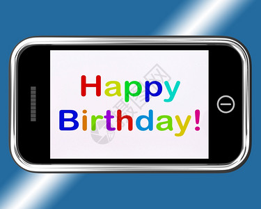 移动电话在互联网上显示的生日签名移动电话在互联网上显示的生日签名背景图片