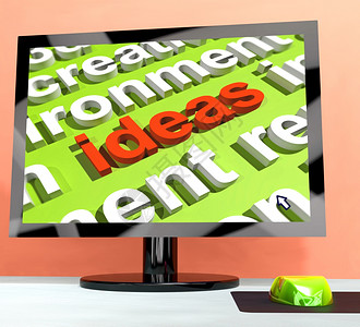 计算机屏幕显示创意时的想法键计算机屏幕显示创意时的想法键背景图片