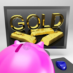 金色屏幕显示财富和金融图片