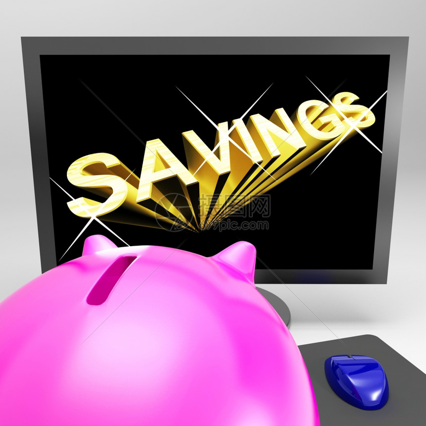 储蓄屏幕显示增长储蓄和投资图片