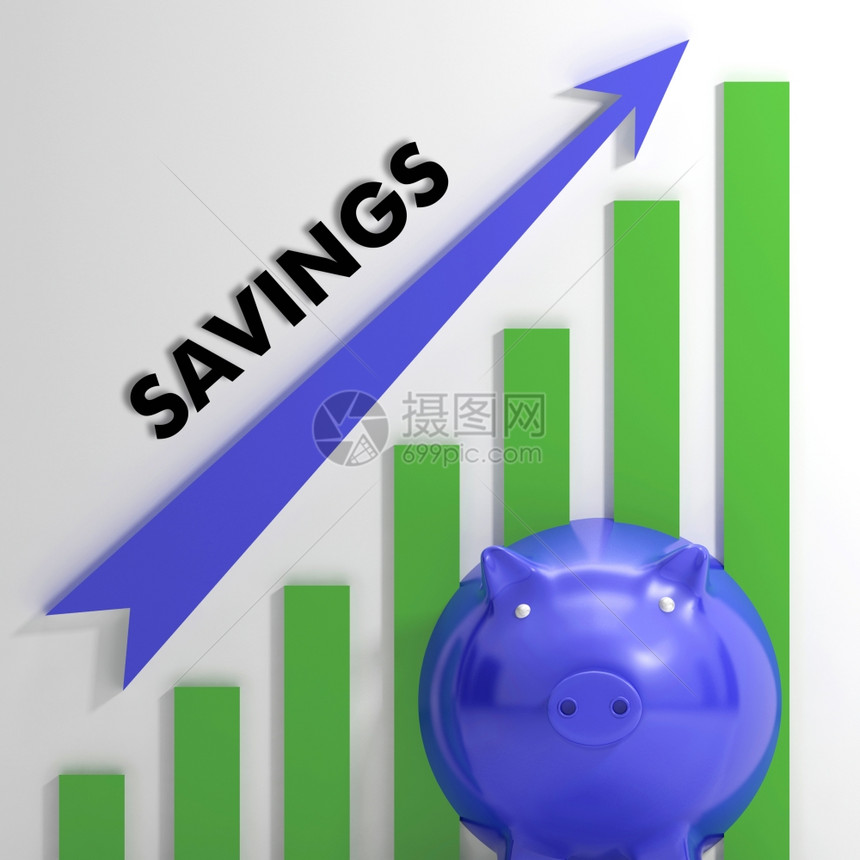提高储蓄率图表显示金融成功和增长图片