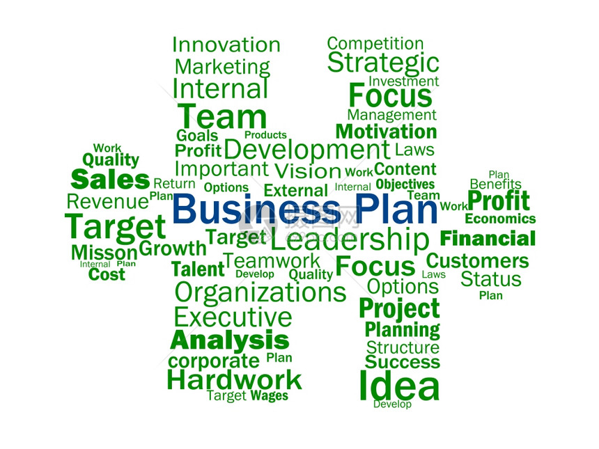 业务计划显示目标的业务计划战略或规图片