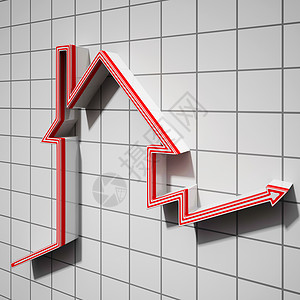 房屋图标显示或建价格上涨图片