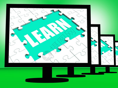 学习屏幕显示网络教育或在线学习图片