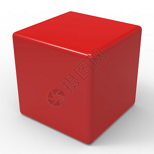 空白红骰子显示复制空间立方或盒图片