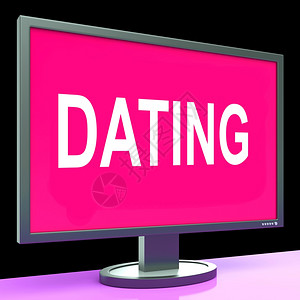 在线约会计算机显示浪漫日期和网络爱图片
