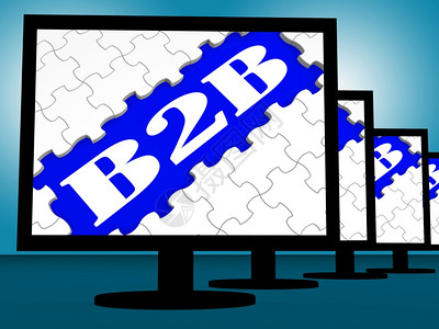 B2b显示商业交易和网上的监视器图片