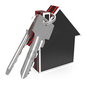 钥匙和房子显示家庭安全或保护图片
