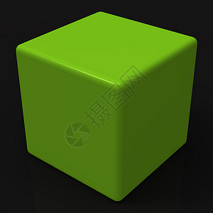 空白绿骰子显示复制空间立方或盒背景图片