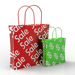 销售购物袋展示减价或折扣图片