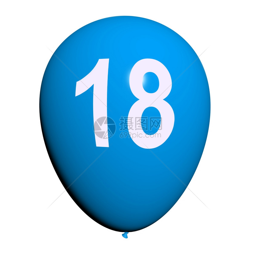 白背景红气球有供邀请党的复制空间第十八个庆祝生日快乐的18个气球图片