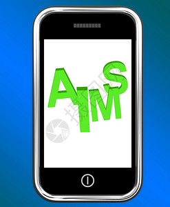 移动电话销售屏幕显示在线折扣瞄准智能手机显示目标的和背景图片