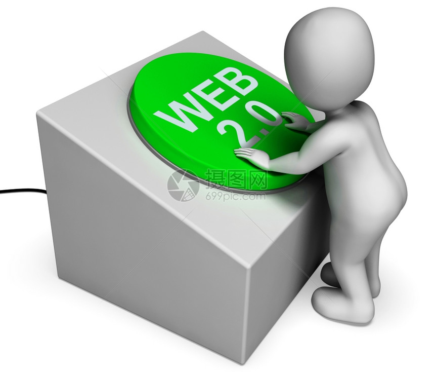 Web20按钮含义网站或模型和平台图片