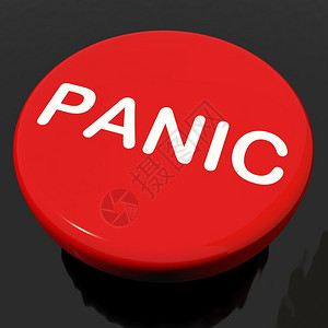 停止按钮作为恐慌或警告的标志图片