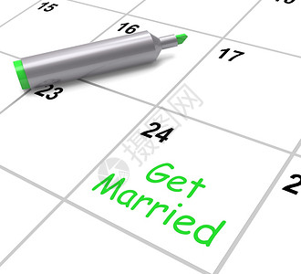 获得结婚日历意味着结婚日与嫁妆背景图片