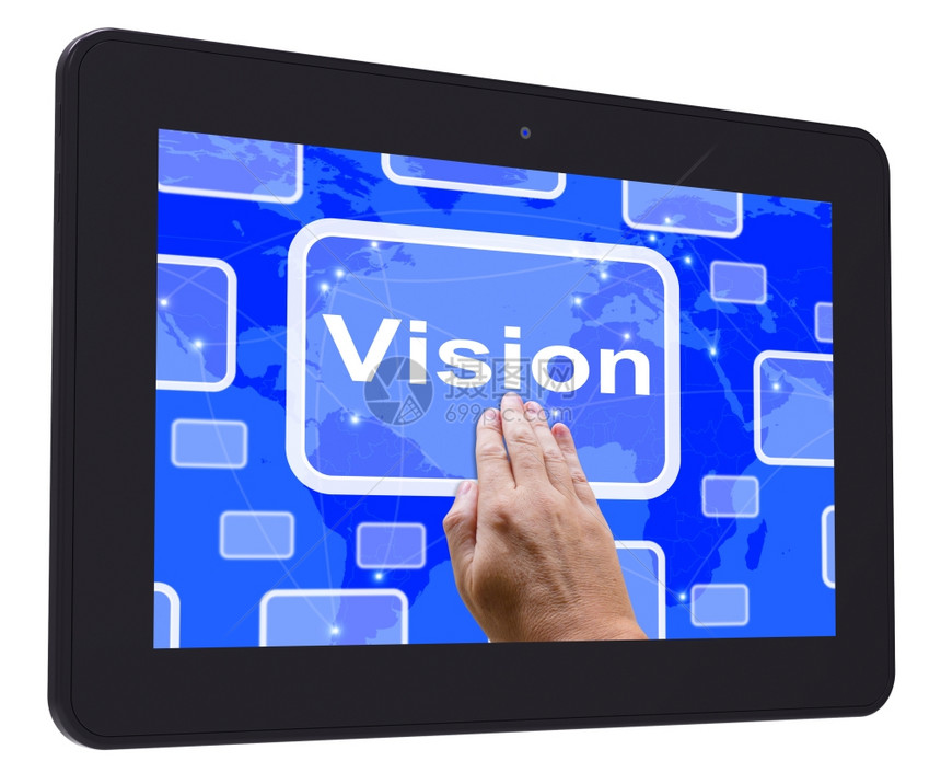 强制显示成功和战略的解决方案按钮视觉平板触摸屏幕显示概念战略或想法图片