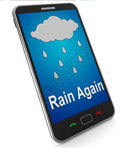 移动电话显示雨天气预报移动式显示湿天气时再次下雨背景图片